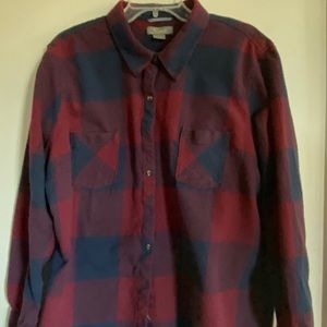Comfy plaid flannel button up shirt Sz 2X